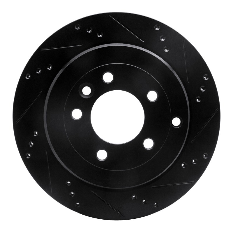 Land Rover LR3 Brake Rotor (1) - Rear Right - R1 Concepts - Drilled & Slotted - Black - `05-`07 Land Rover LR3 Brake Rotor (1) - Rear Right - R1 Concepts - Drilled & Slotted - Black - `05-`07